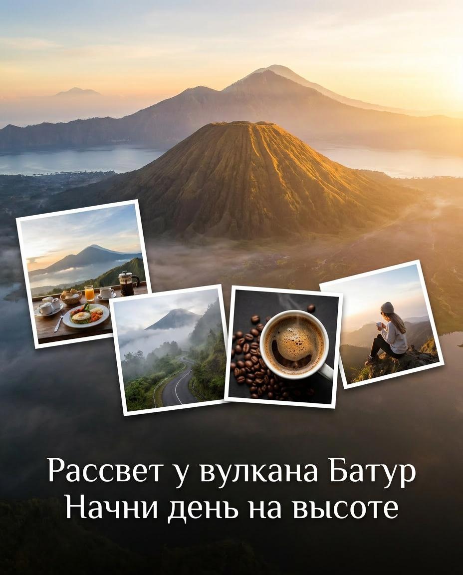 Рассвет у вулкана Батур и завтрак с видом
