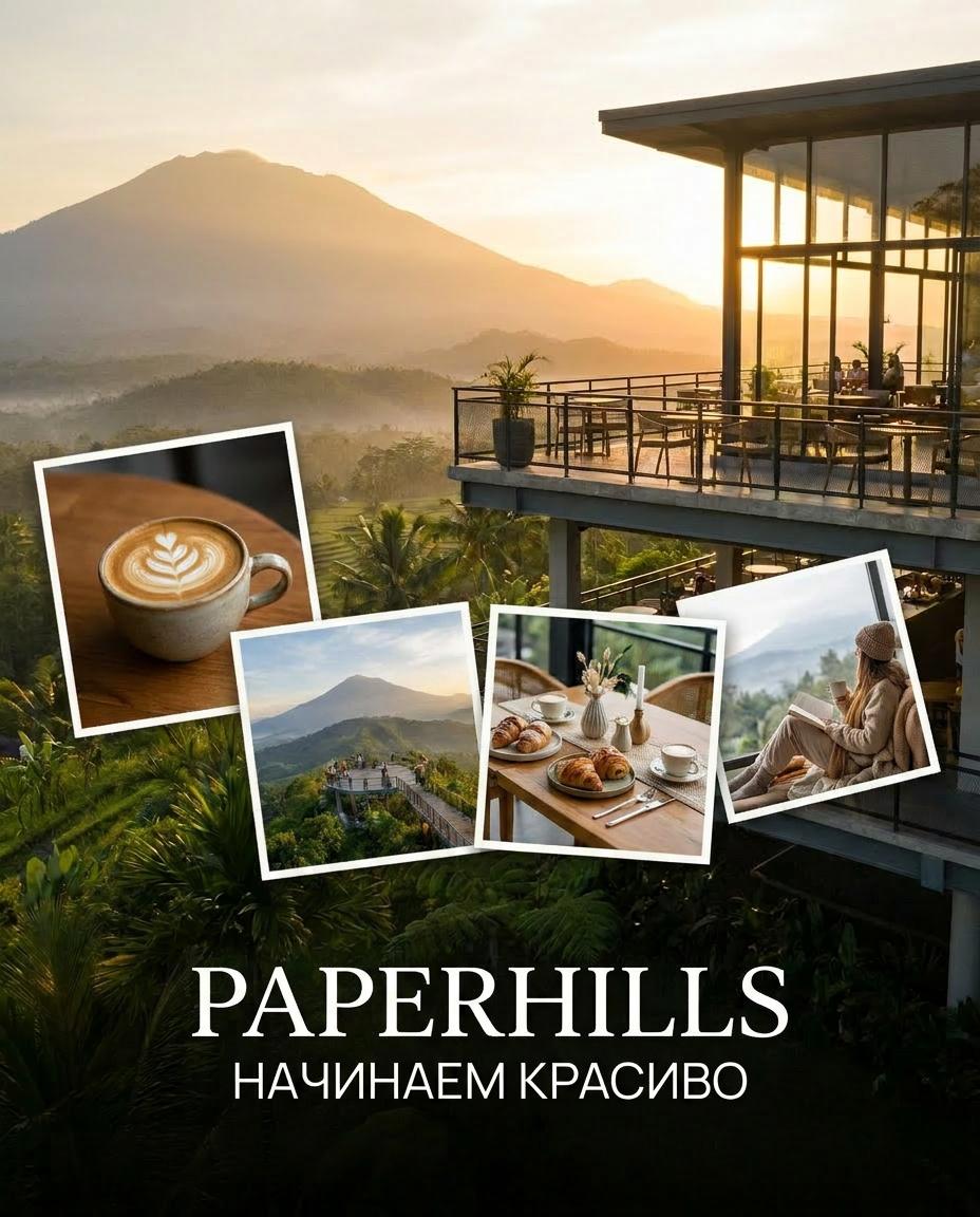 Кафе Paperhills с видом на горы