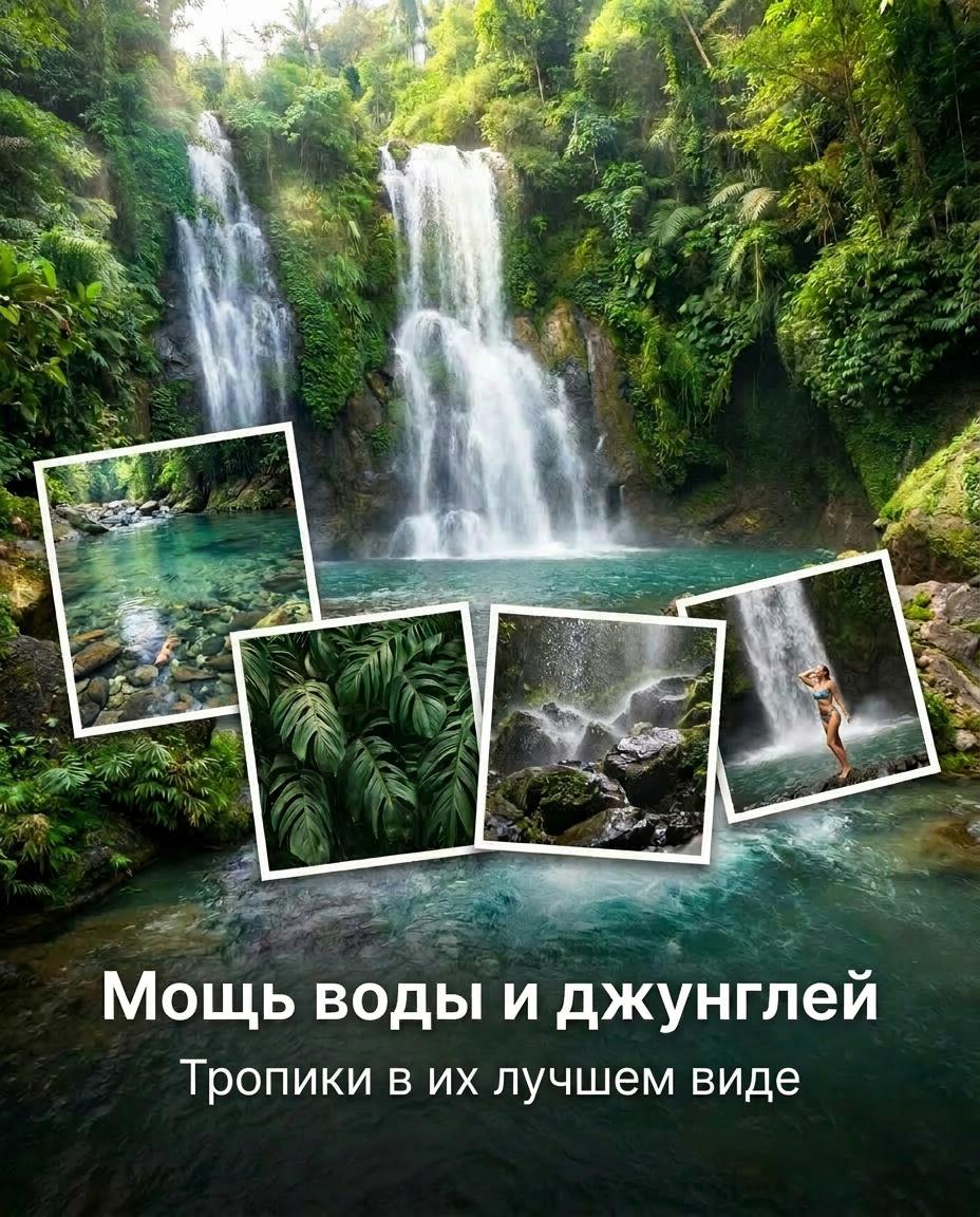 Водопад в джунглях Бали