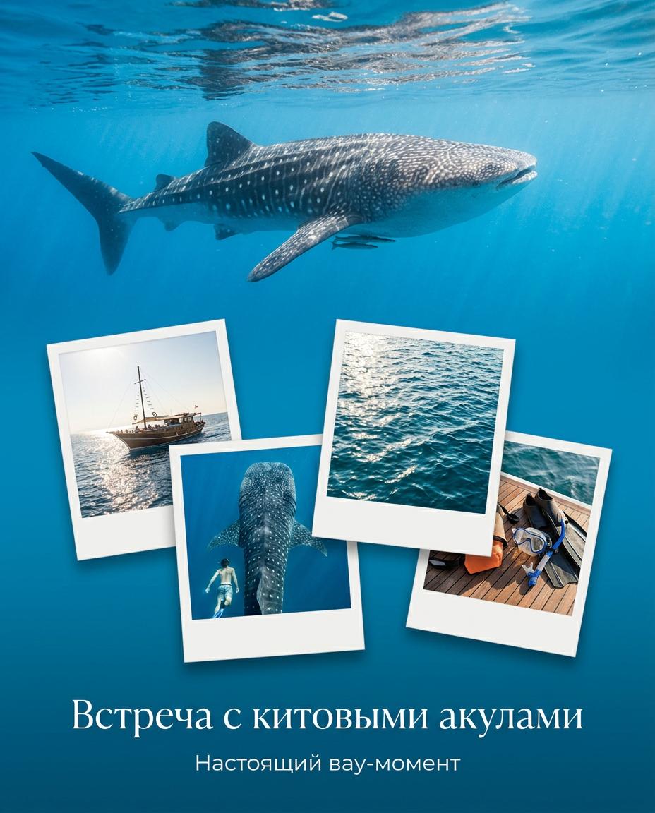Китовая акула под водой